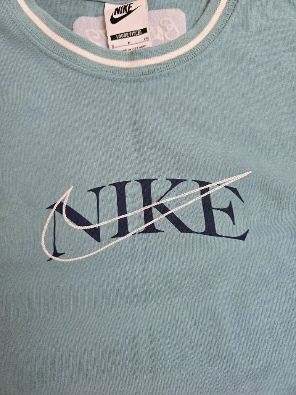 Vintage Y2K | Nike Pastel Blue Sporty Loose Fit Short Sleeve T-shirt | WMS S
